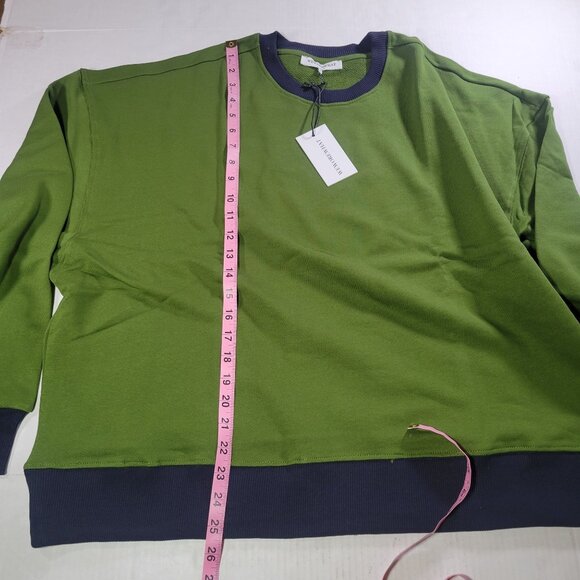 WeWoreWhat Green & Navy Cotton Crewneck Sweatshirt Size L - Picture 5 of 8